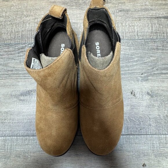 Sorel Emelie Brown Suede Ankle Boot Youth Size 2 - Picture 2 of 7